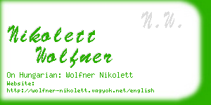 nikolett wolfner business card